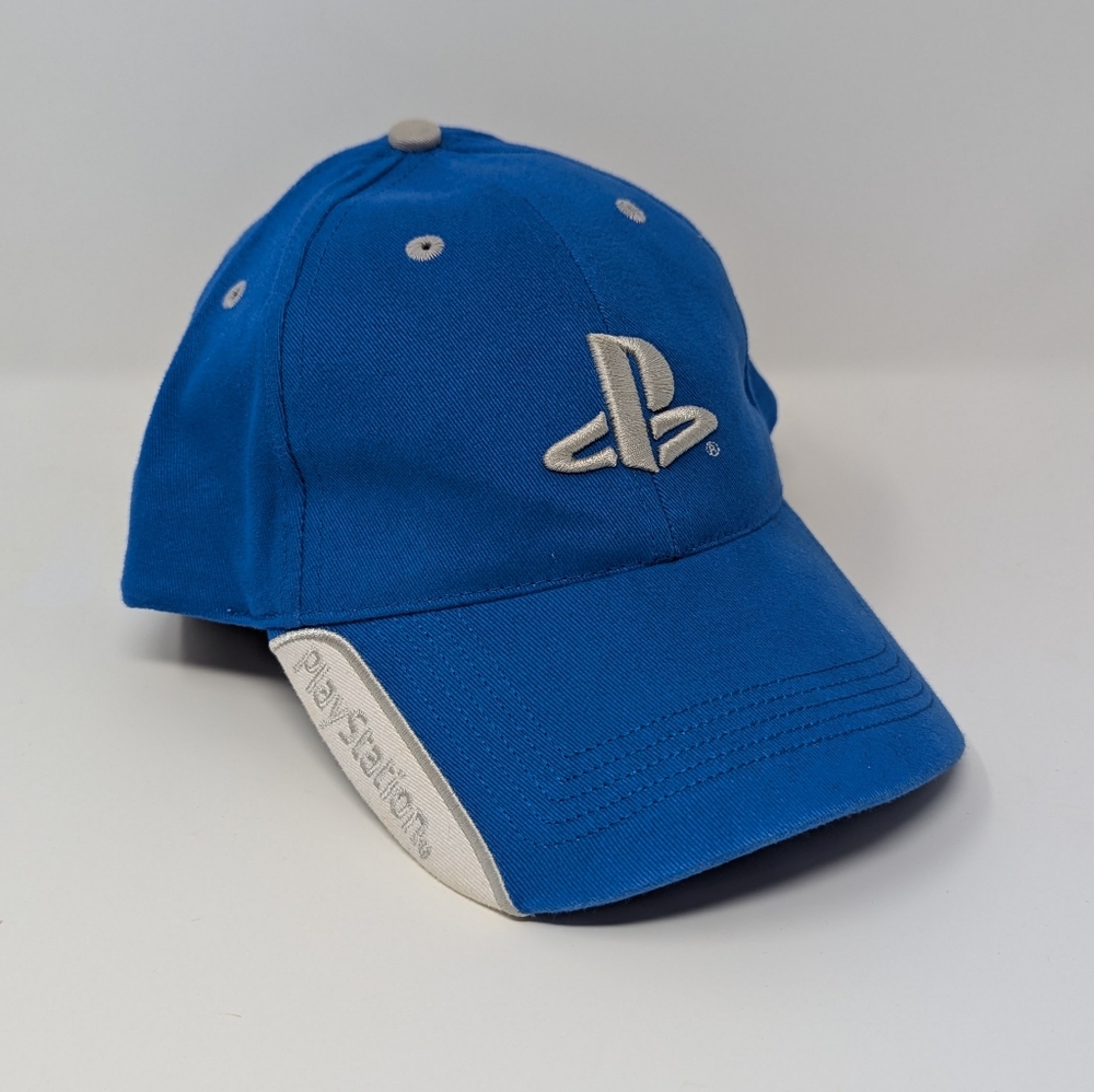Vintage Playstation Sony Video Game Adjustable Blue & Gray Hat / Cap